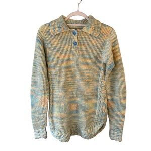 Handmade Vintage Boho Cottagecore Cozy Multicolor Knit Sweater Size XS S